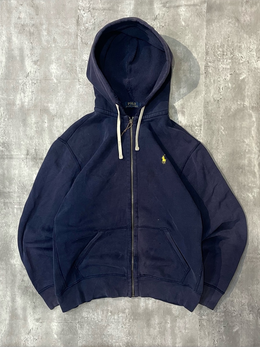 Polo Ralph Lauren zip hoodie navy blue full zip logo mens Large